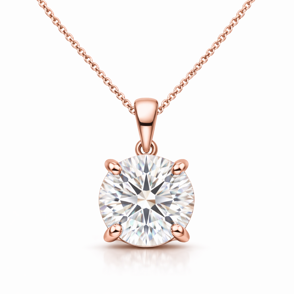 rose gold classic diamond pendant