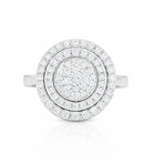 Round Pavè Double Halo Ring