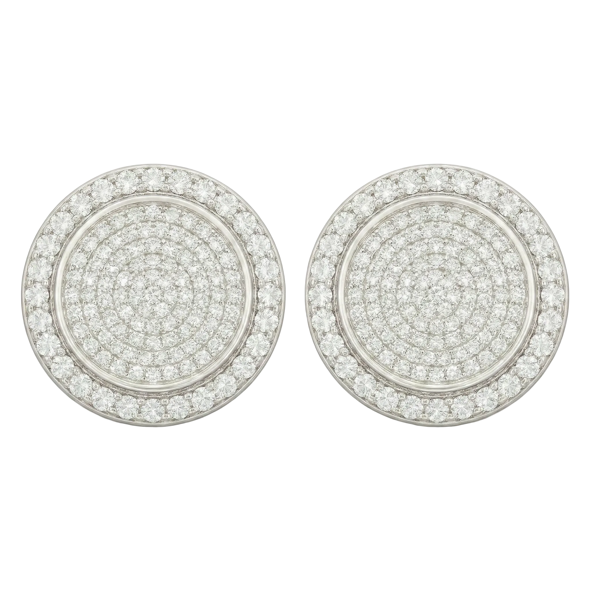 Round Pavè Halo Earrings