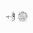 Round Pavè Halo Earrings