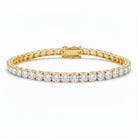 Spring tennis diamond bracelet in yellow gold 