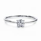 Stud Solitary Ring in white gold 