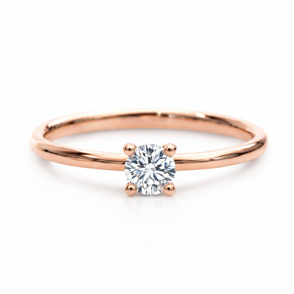 Stud Solitary Ring rose gold