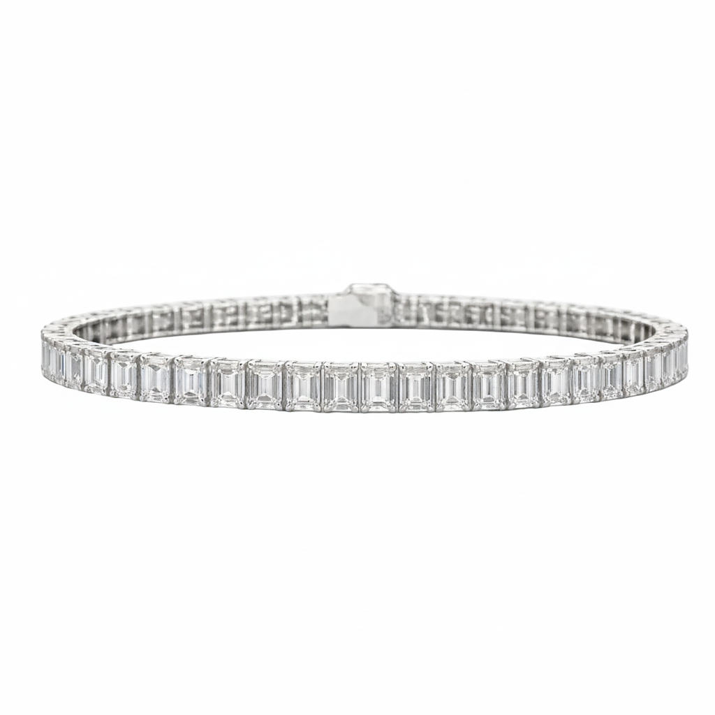 classic diamond emerald cut bracelet 