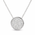 classic pave round pendant in white gold