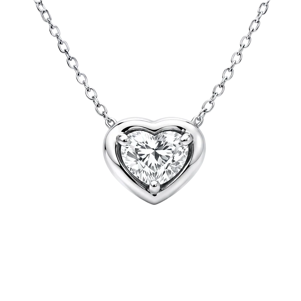 diamond heart bezel pendant