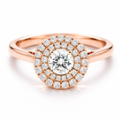 double halo ring in rose gold 