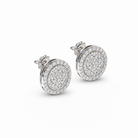 halo pave diamond earrings