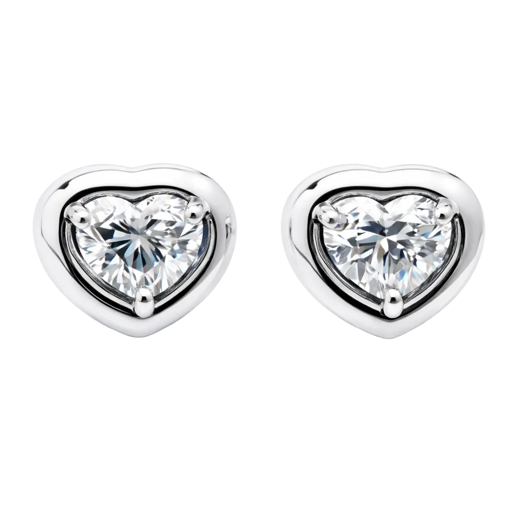 heart bezel diamond earrings 