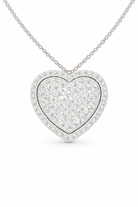 heart halo pave pendant in white gold 
