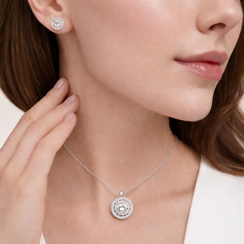 model_wearing_double_halo_pendant