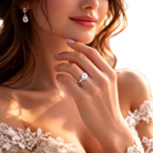 model wearing engagement ring six promp 