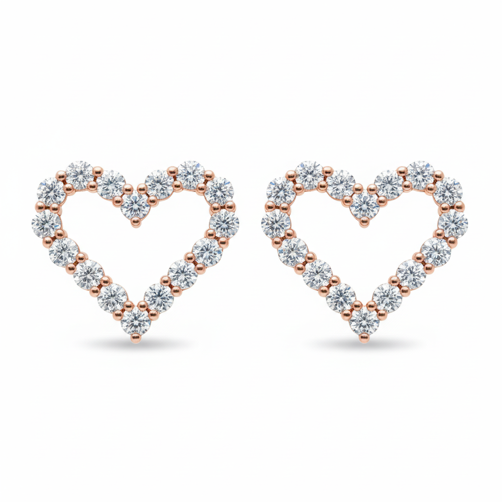 rose gold diamond earrings 
