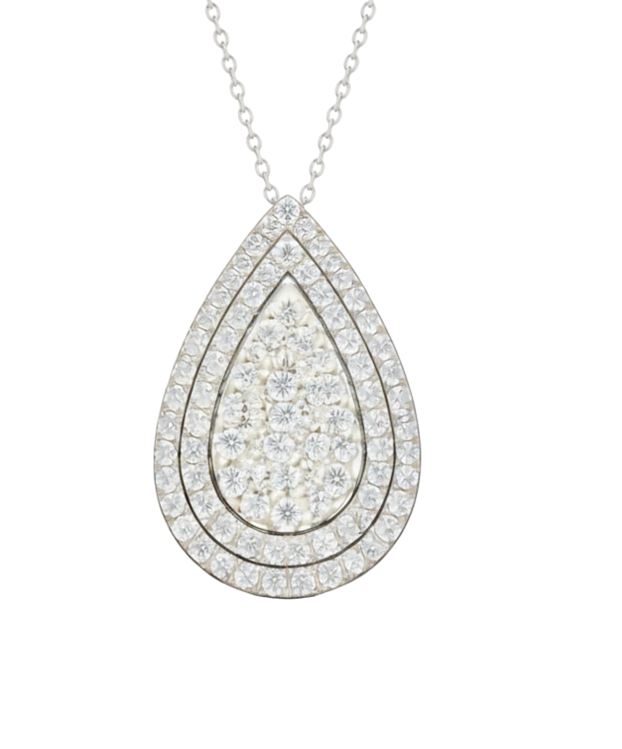 pear pave doube halo pemdant