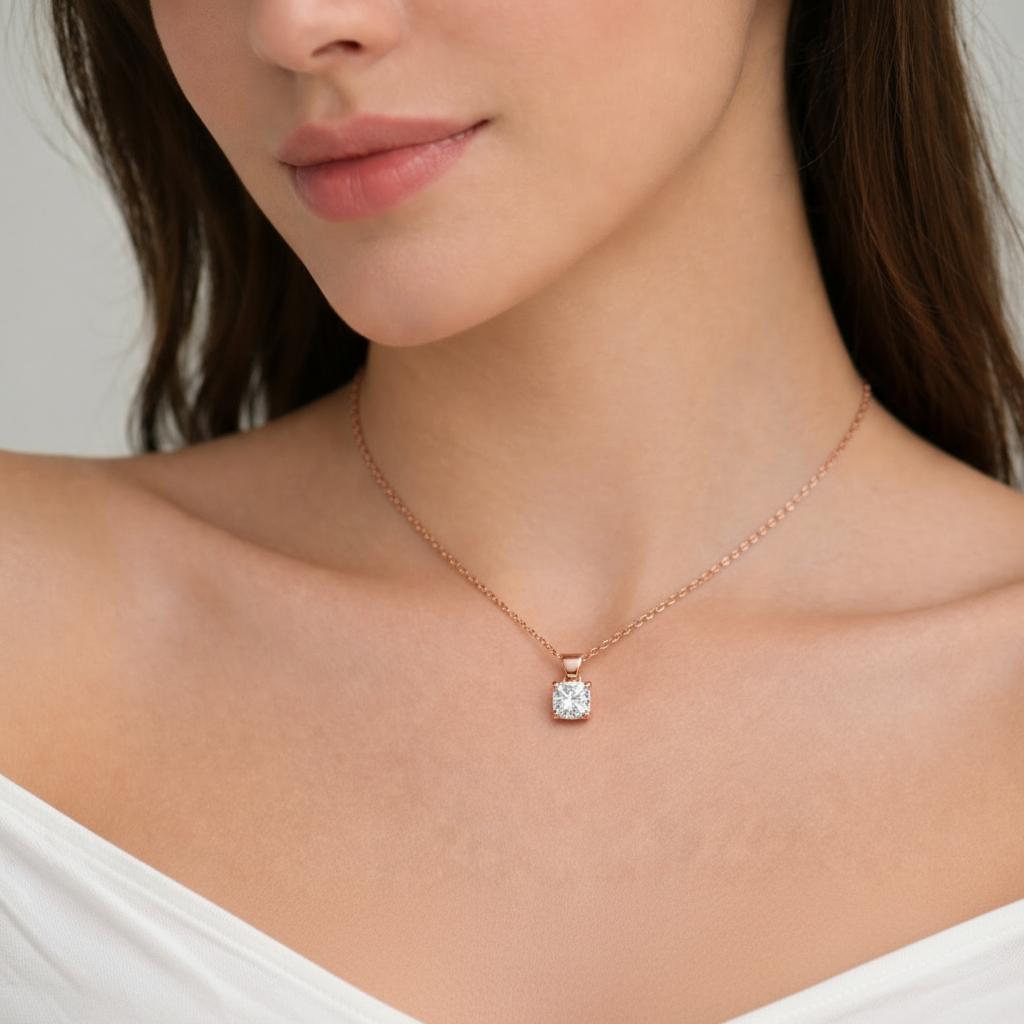 diamond pendant rose gold  model