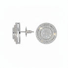round double halo diamond earings in with gold