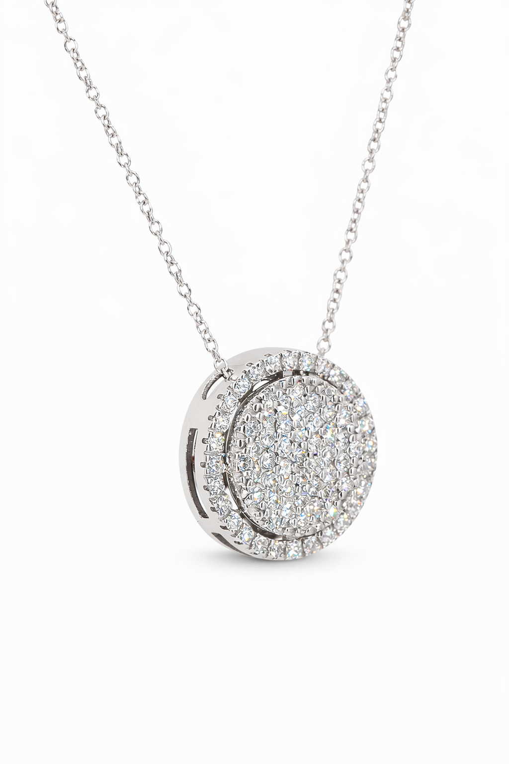 round pave halo pendant view 2