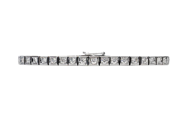 Diamond bracelet on a white background